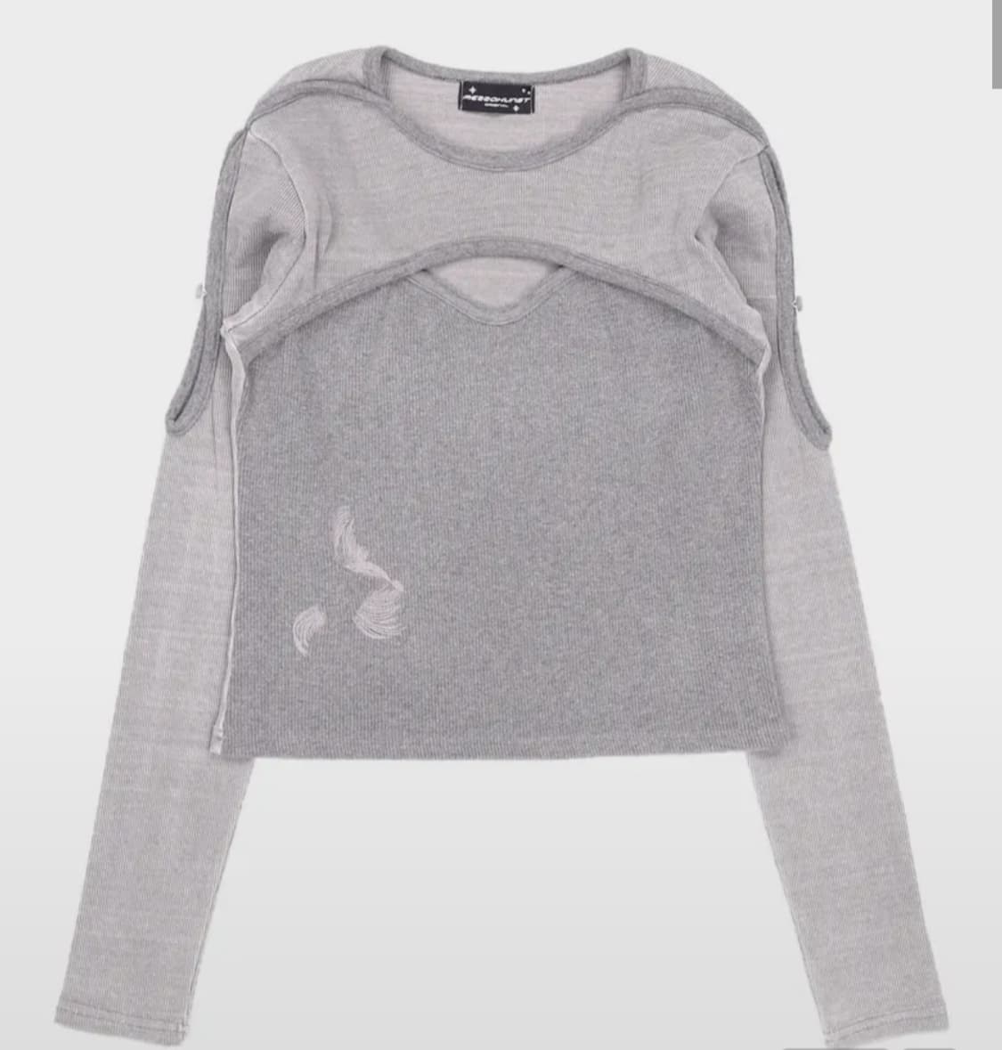 (에스파 지젤 착용) 메조쿤스트 레이어 컷아웃 긴팔티 상품이미지2