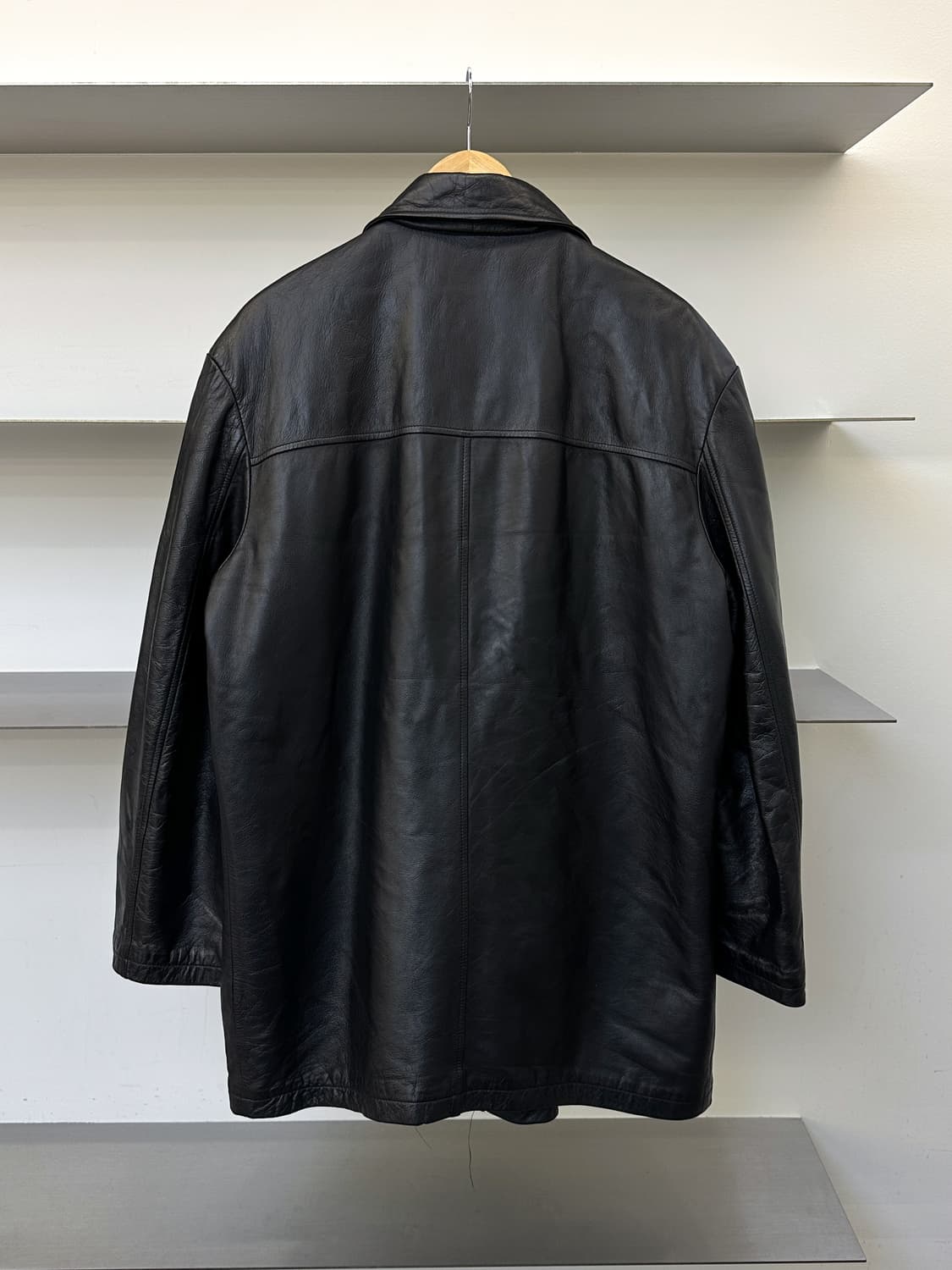 빈티지 90s 카우 레더 버클 코트 상품이미지3