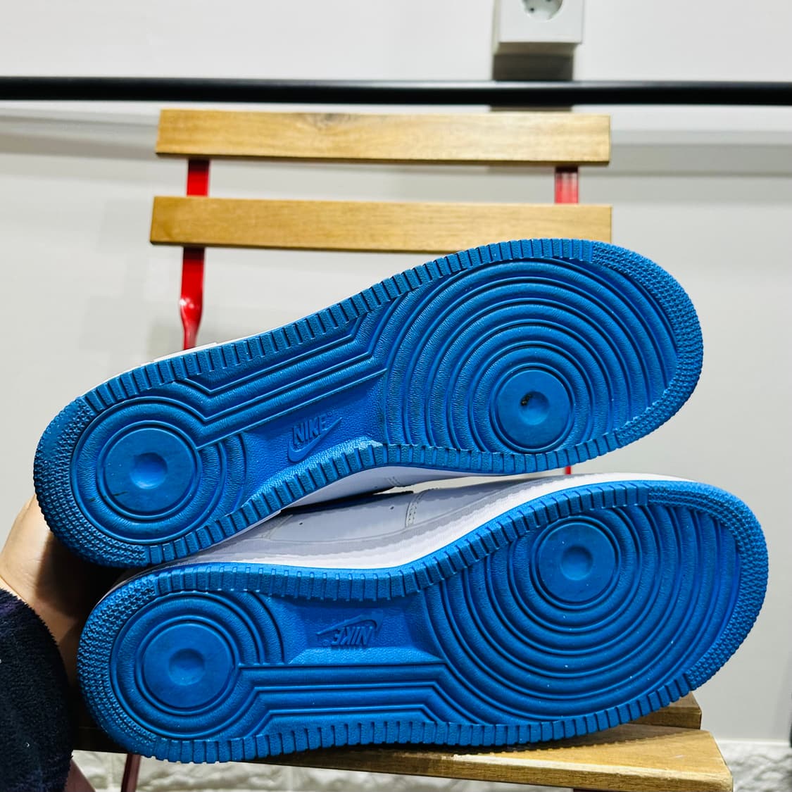 300) 나이키 운동화 남성 남자 신발 에어포스1 흰/파 상품이미지6