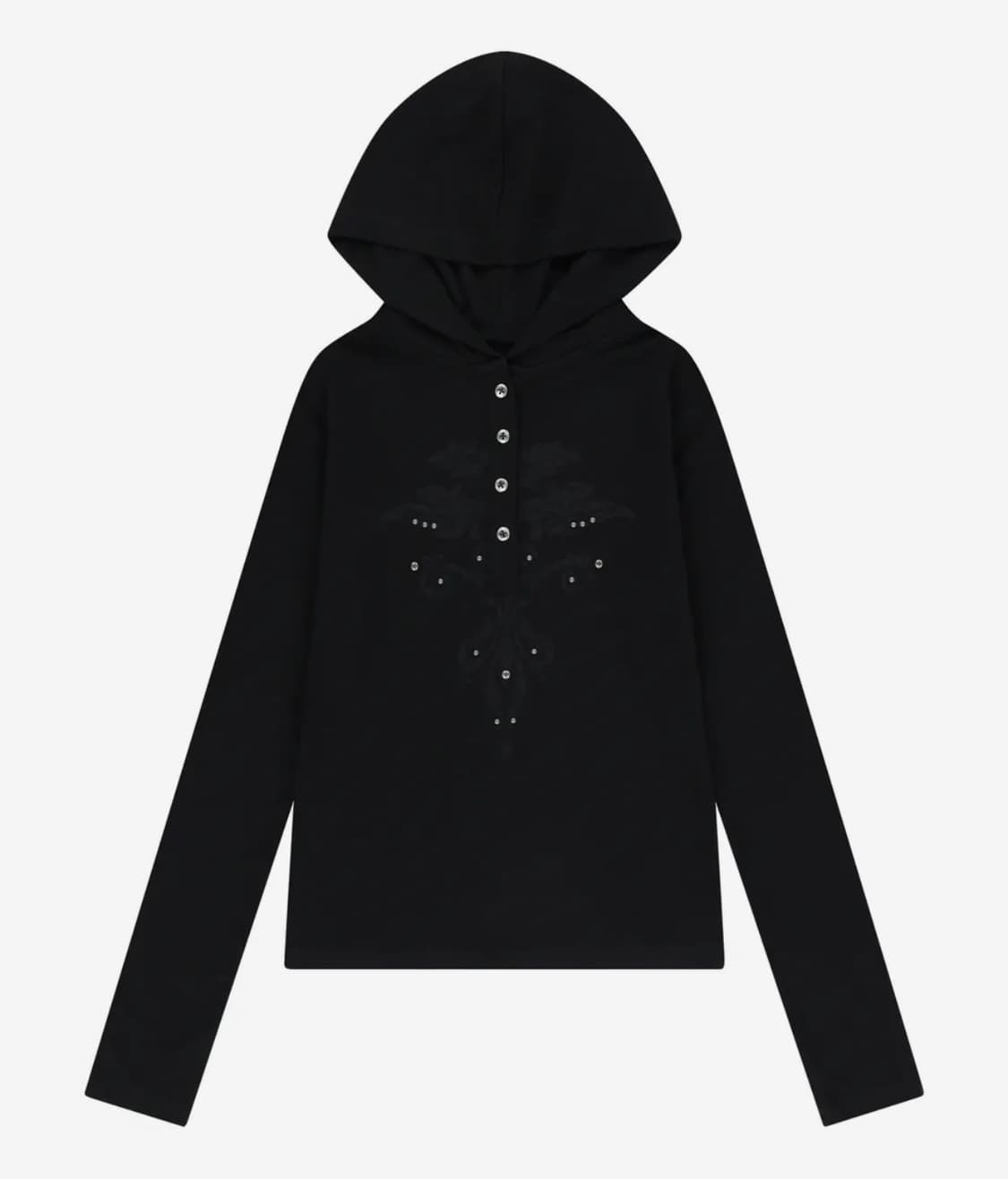 Aakam studded leaf hooded long sleeve 상품이미지2