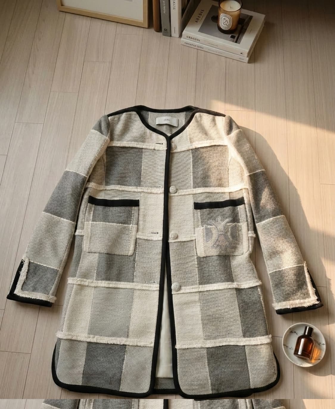 듀엘(DEWL) 트위드 롱 자켓 (55사이즈) 상품이미지1