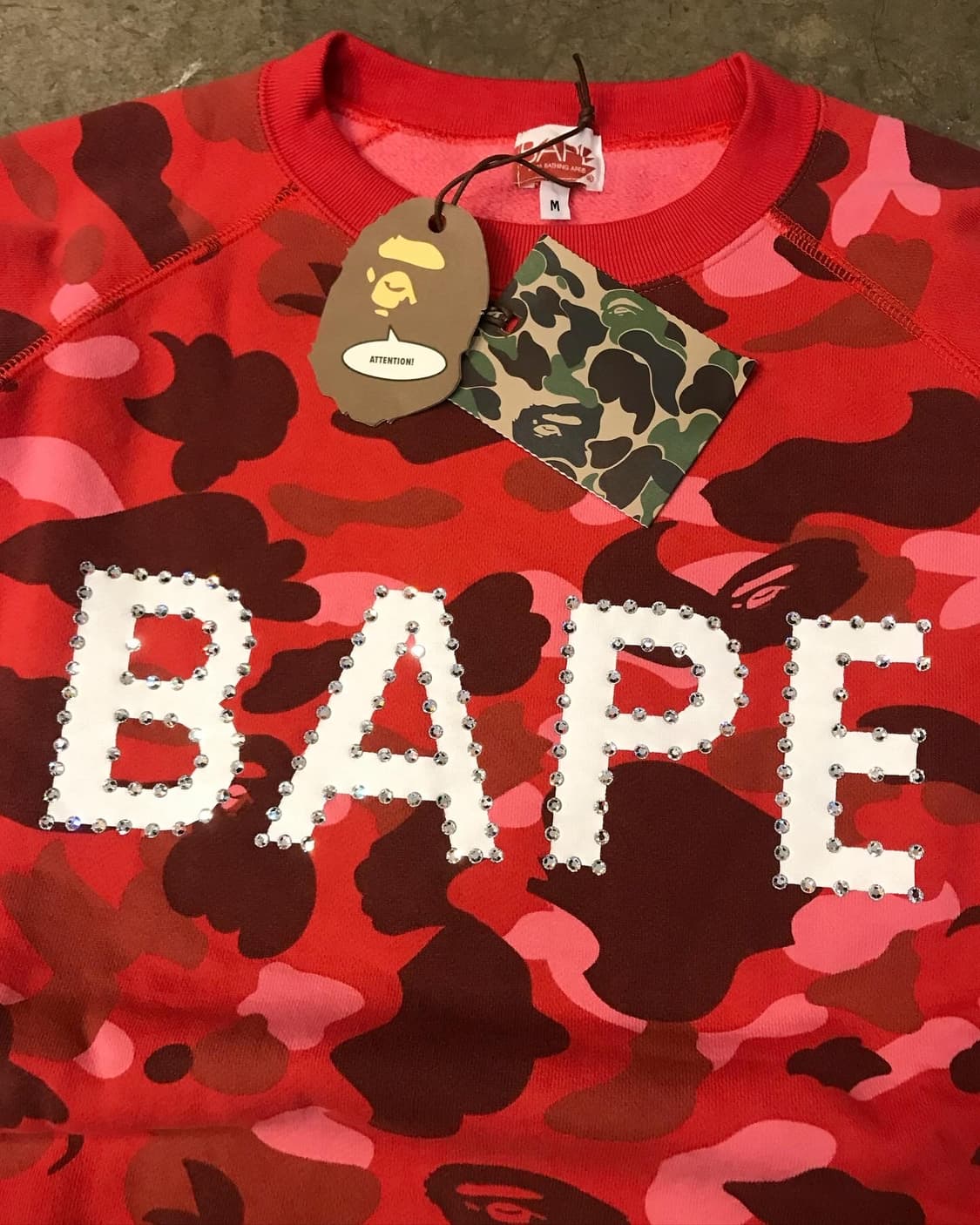 Bape X Swarovski Logo Sweat Shirts (새상품) 상품이미지7