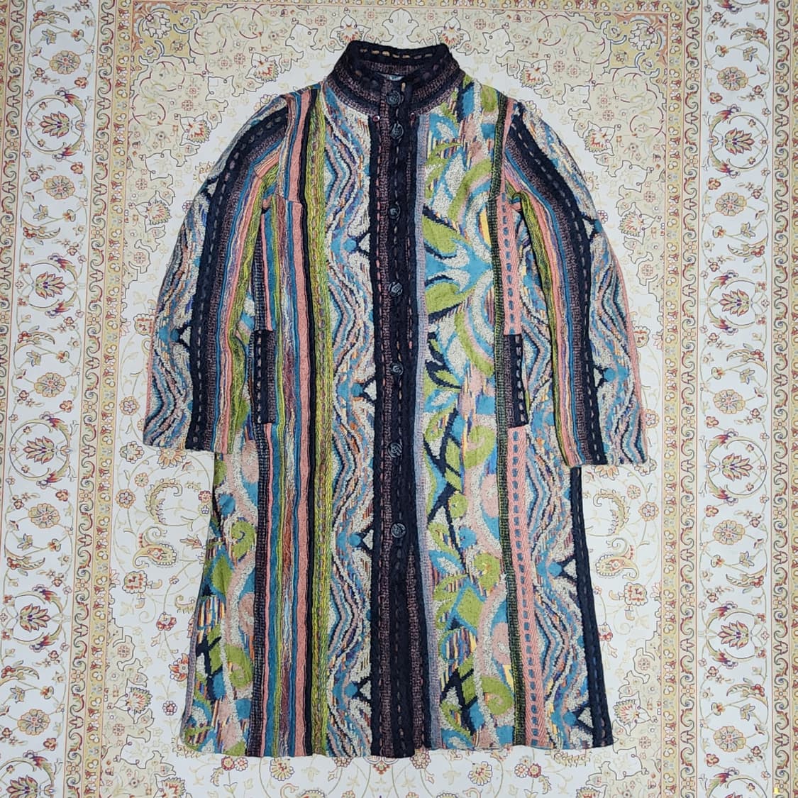 마블 여성 케이블 니트 울 롱코트 상품이미지1