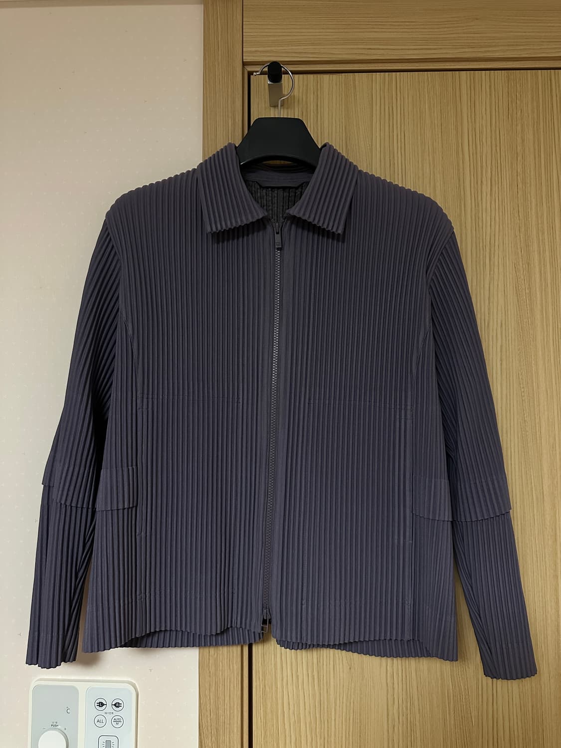 (2)옴므플리세 플리츠 집업 자켓 퍼플그레이 상품이미지3