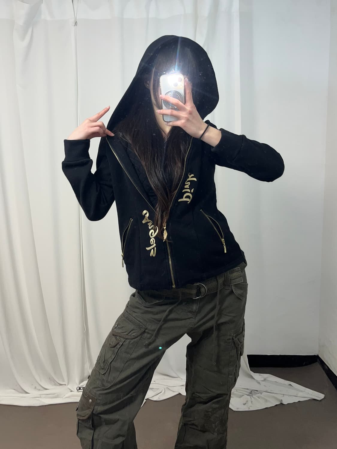 00‘s 백 패치 포인트 더블 후드집업 상품이미지5