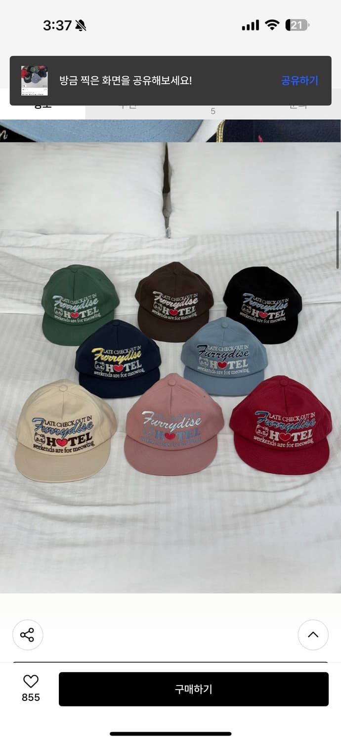 론론 일자챙모자 베이지 FURRYDISE BALL CAP 상품이미지4