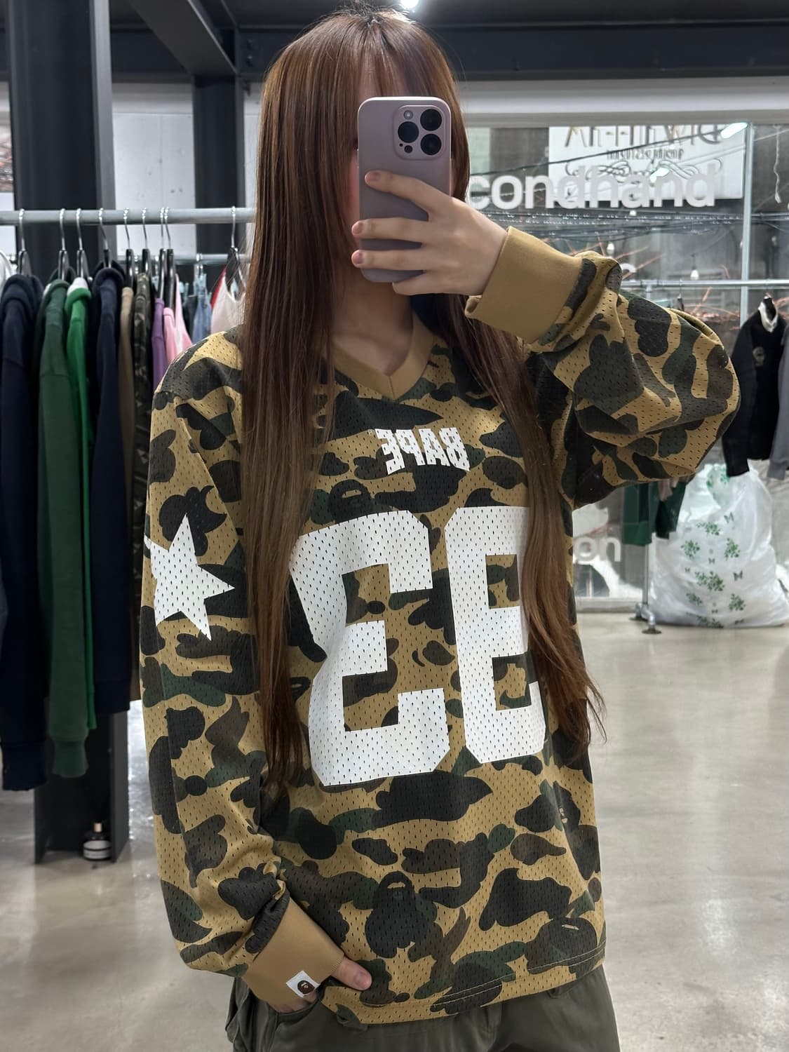베이프 1st camo 스타 풋볼 롱슬리브져지 상품이미지3
