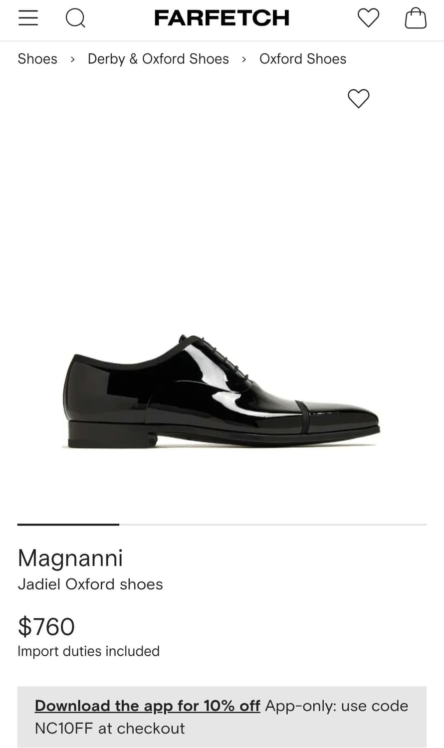 Magnanni 페이턴트 Jadiel 옥스포드 슈즈 상품이미지1