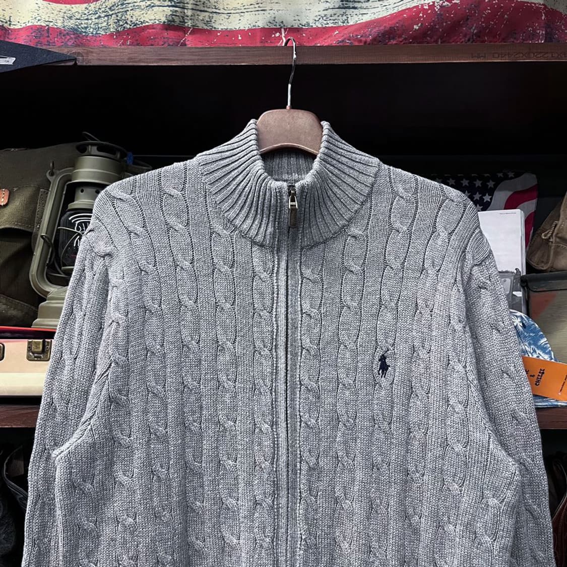 폴로 랄프로렌 꽈배기 집업 니트 스웨터 상품이미지3