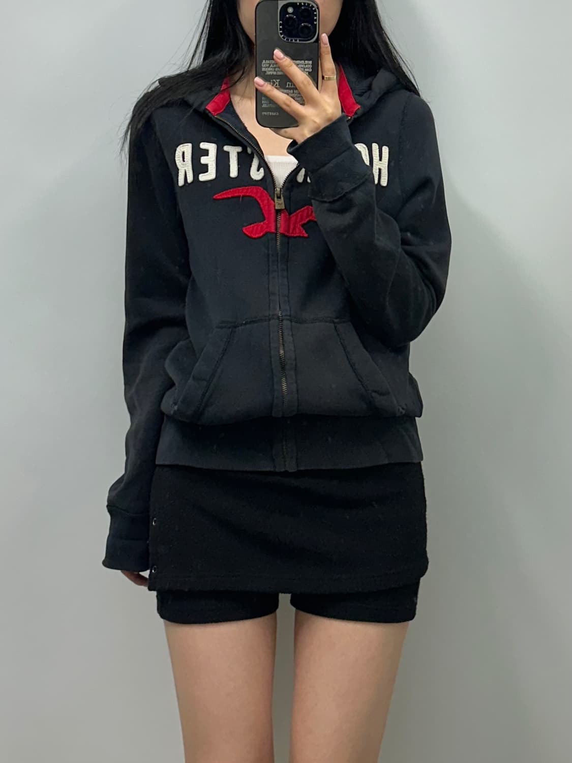 홀리스터 y2k 와투케 블랙 후드집업 상품이미지1