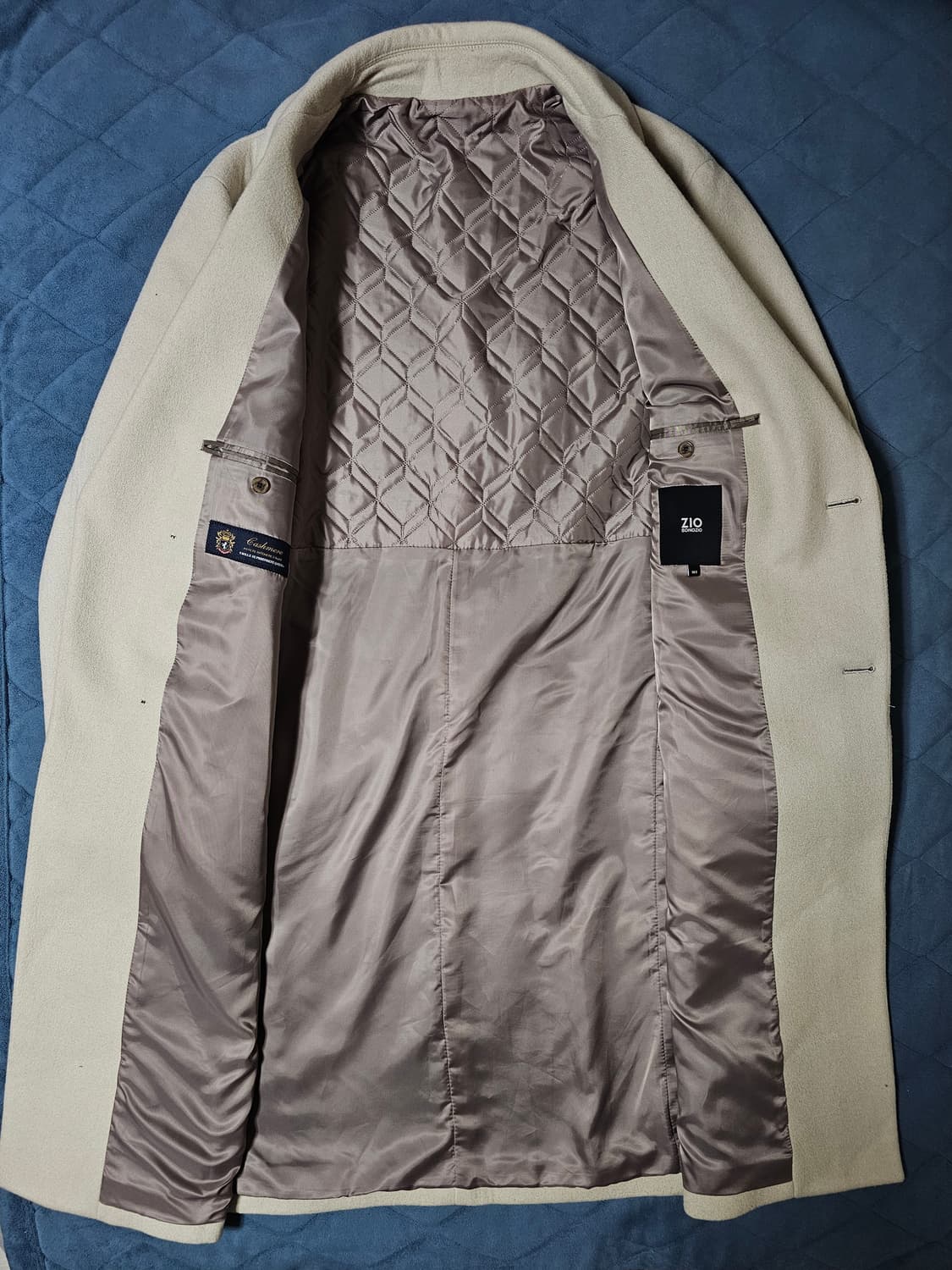 지오송지오 헤링본 패턴 벨티드 캐시미어 코트 상품이미지3