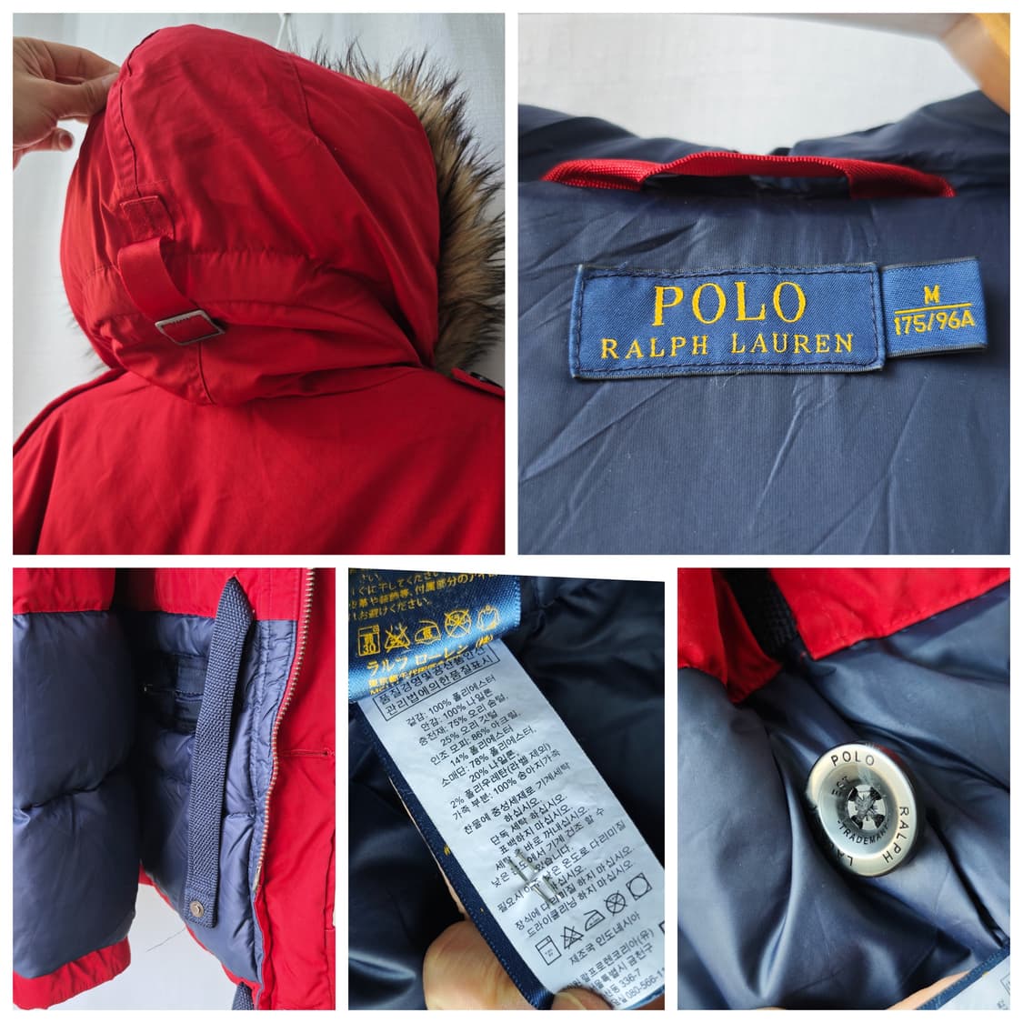 폴로 랄프로렌 히말라야 다운 파카 패딩 자켓 레드 M 상품이미지10