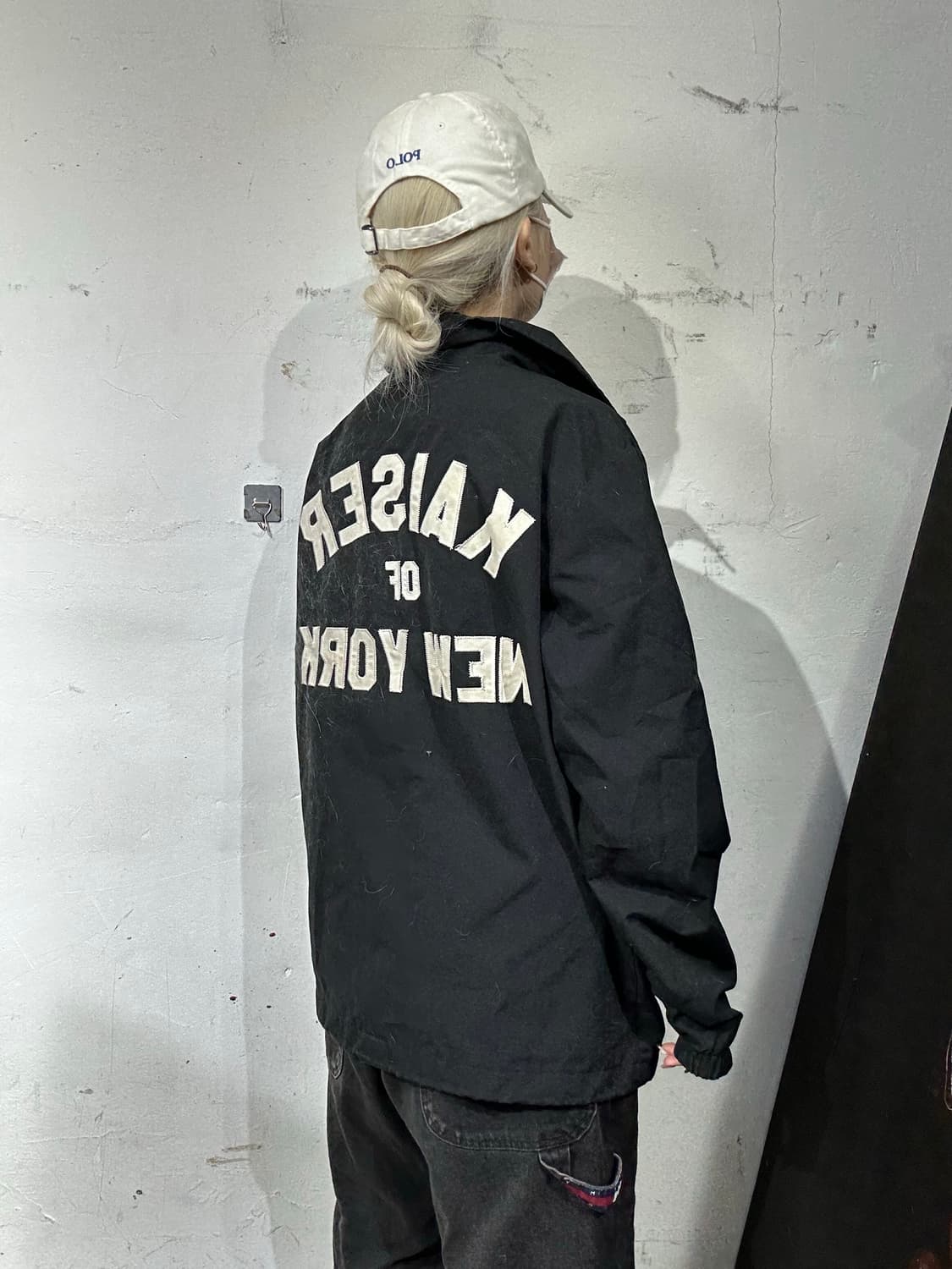 아디다스 블랙 화이트 로고 오버핏 자켓 100 상품이미지3