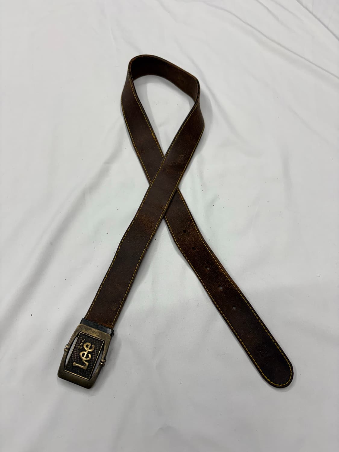 Lee 리 브라운 웨스턴 빈티지 레더 벨트 상품이미지3