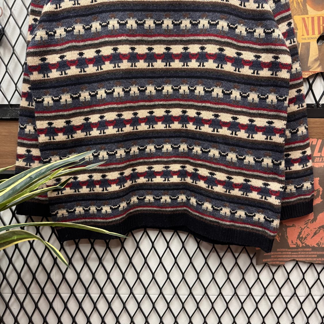 90s JPN VINTAGE 에스닉 패턴 울 니트 스웨터 상품이미지4