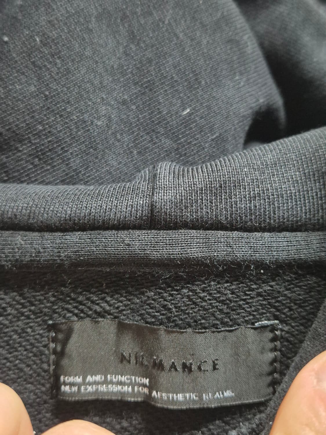 [XL] NILMANCE 닐만스 가먼트다잉 후드티 블랙 검정 테크웨어 상품이미지2