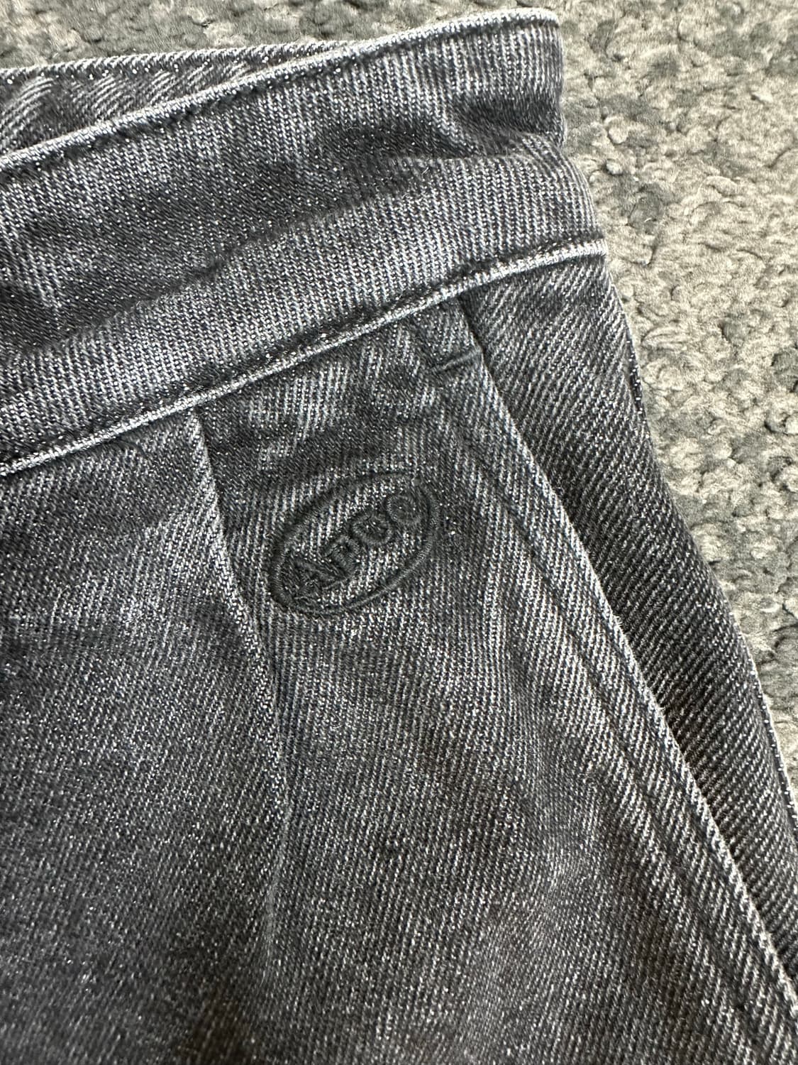 어 피스 오브 케잌 와이드 데님 블랙 L 상품이미지6