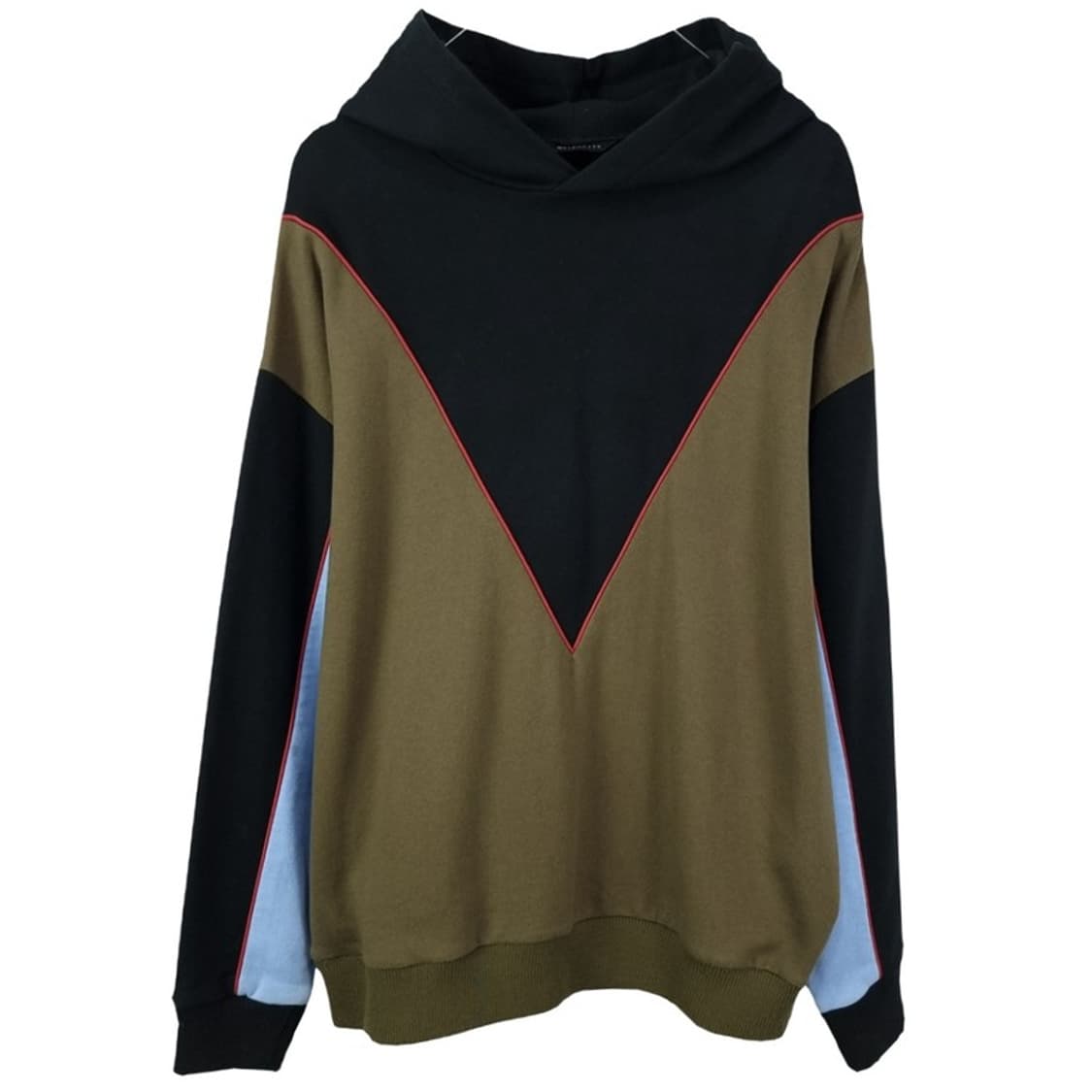 [메트로시티] 멀티 컬러 블럭 배색 오버핏 후드티 M18963 상품이미지2