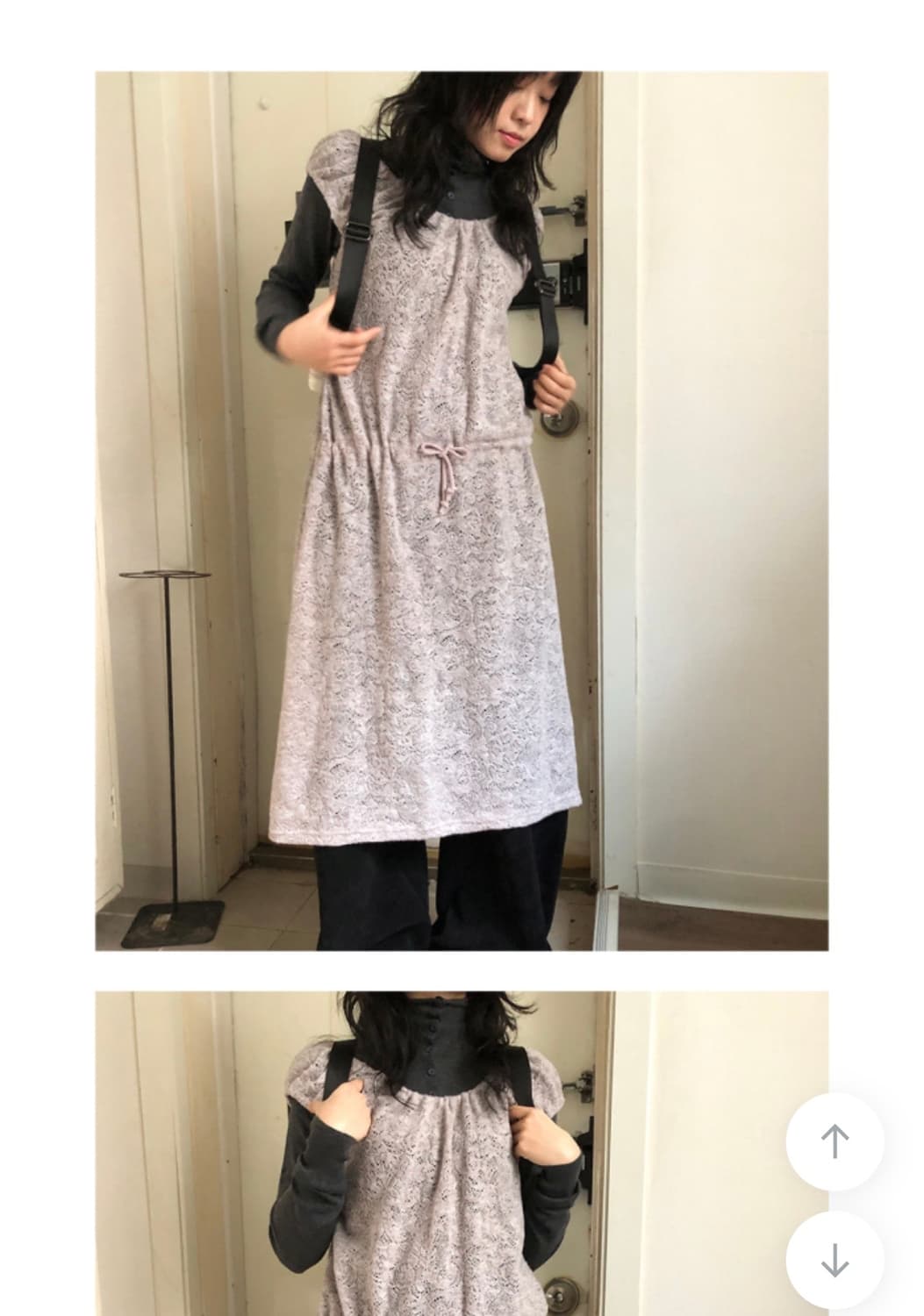 샵더기 Duggy 크로셰 롱 니트 원피스 바이올렛  상품이미지3