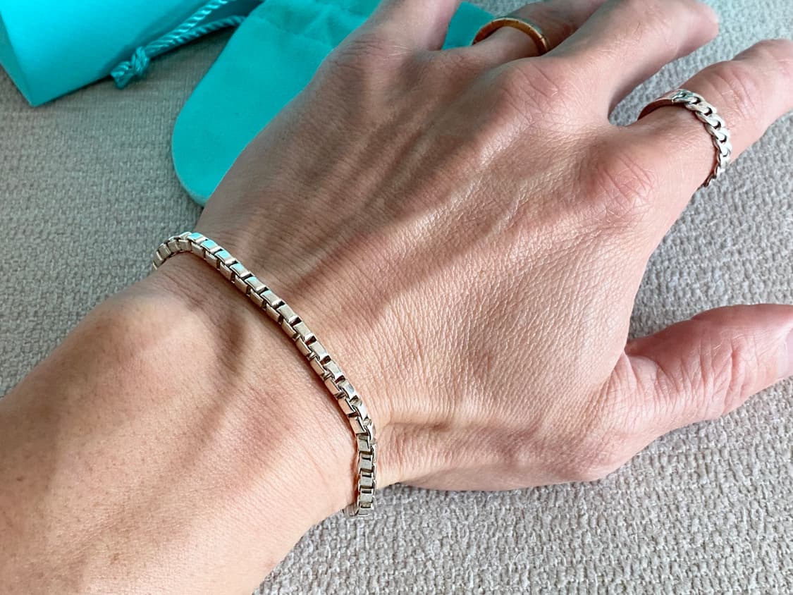 티파니 실버 베네치안 팔찌 18.5CM 남녀공용(컨디션굿) 상품이미지3