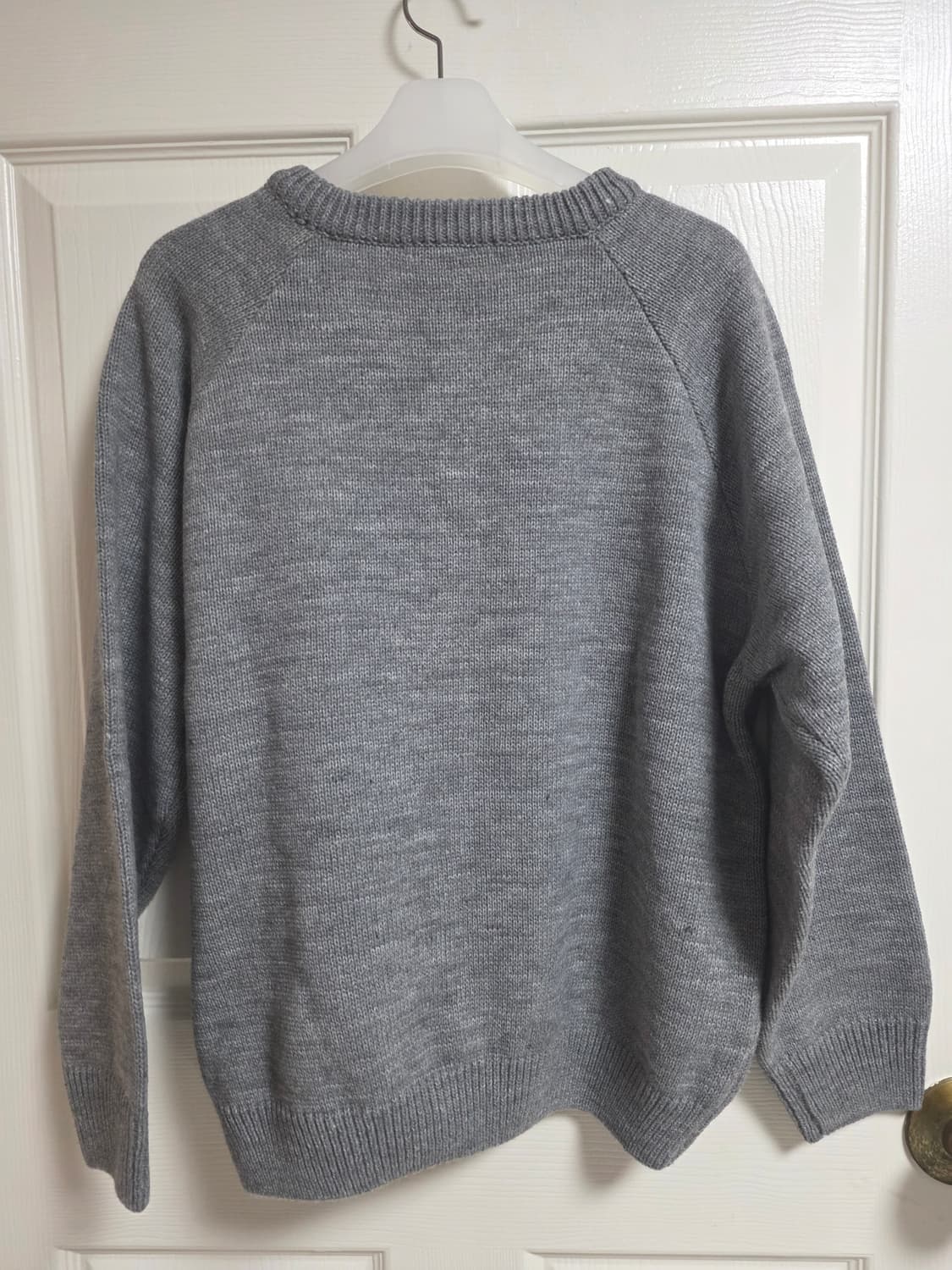 브이넥 아가일 니트 - 그레이 상품이미지3