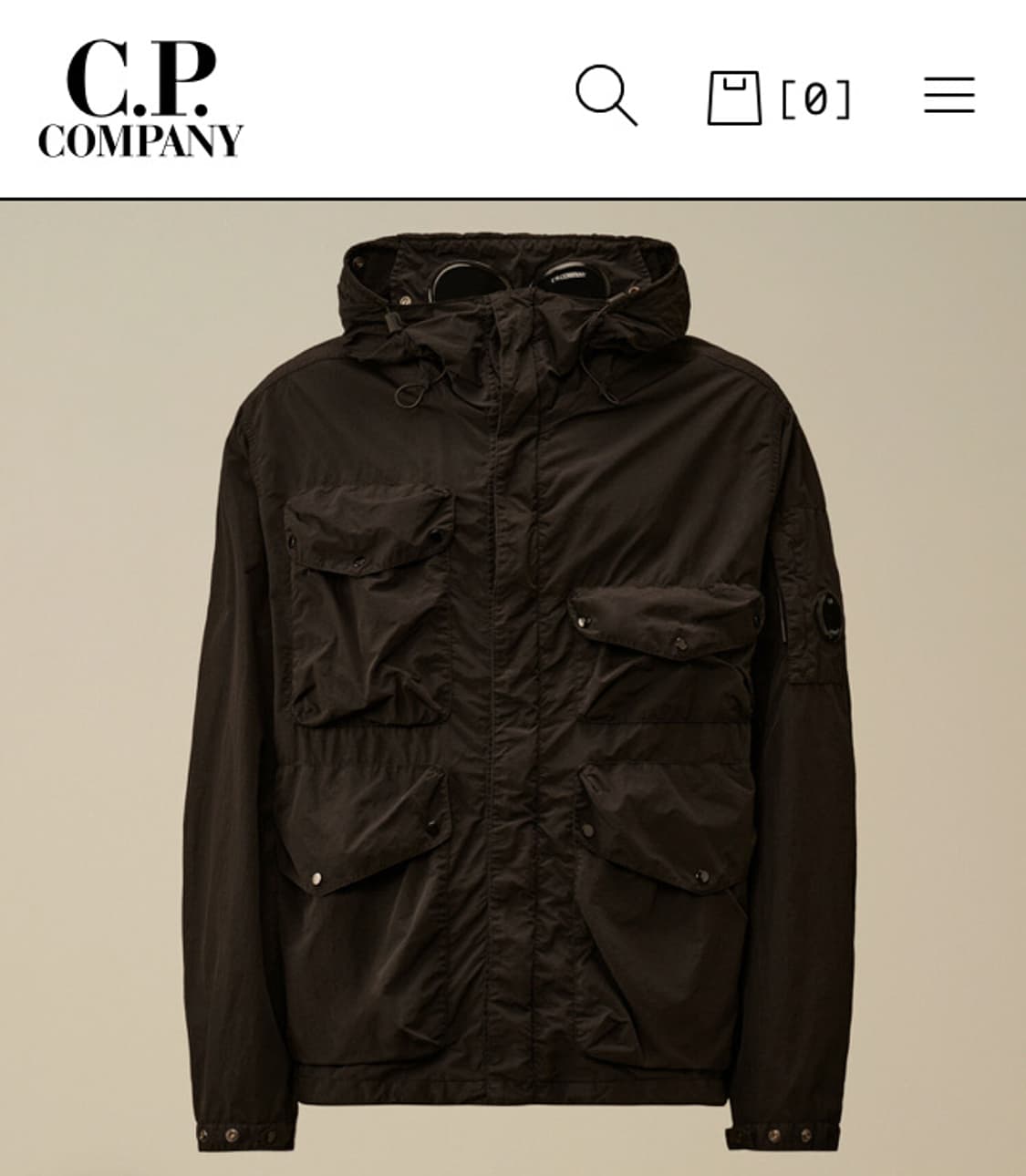 씨피컴퍼니 FLATT NYLON GOGGLE JACKET 블랙 판매합니다 상품이미지1