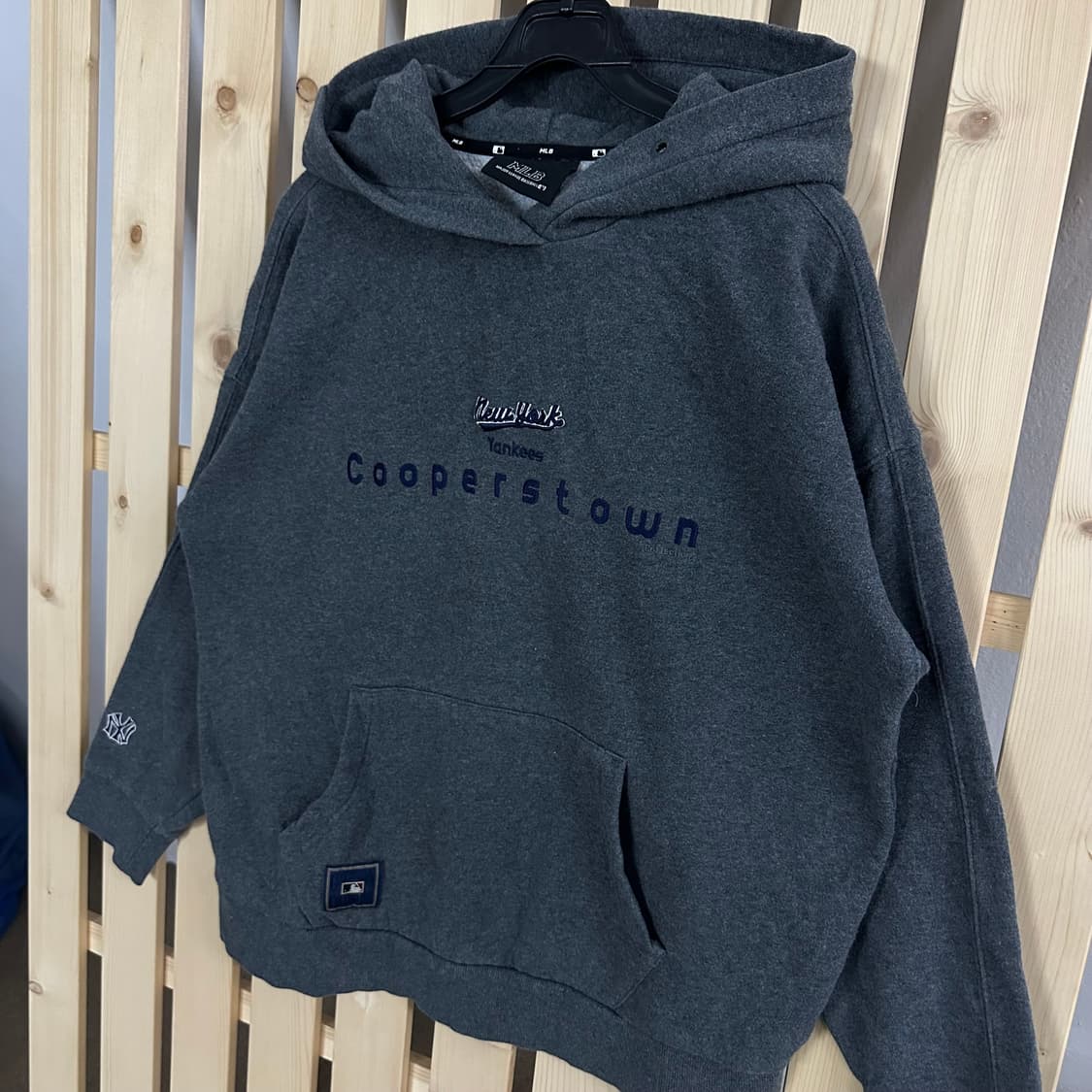 (L) MLB 쿠퍼스타운 차콜 후드티 상품이미지2