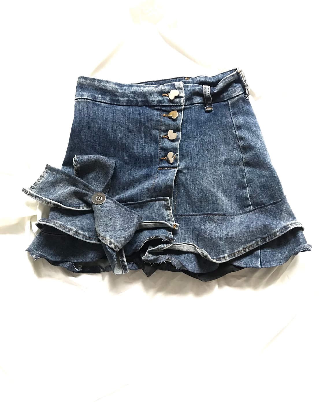 Custom🐾) Heart button highwest skirt 상품이미지1