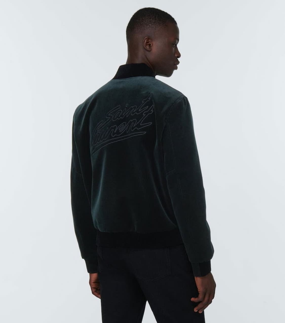 [NCT 태용님 착용] 생로랑 22AW 백로고 벨벳 테디 자켓 상품이미지1