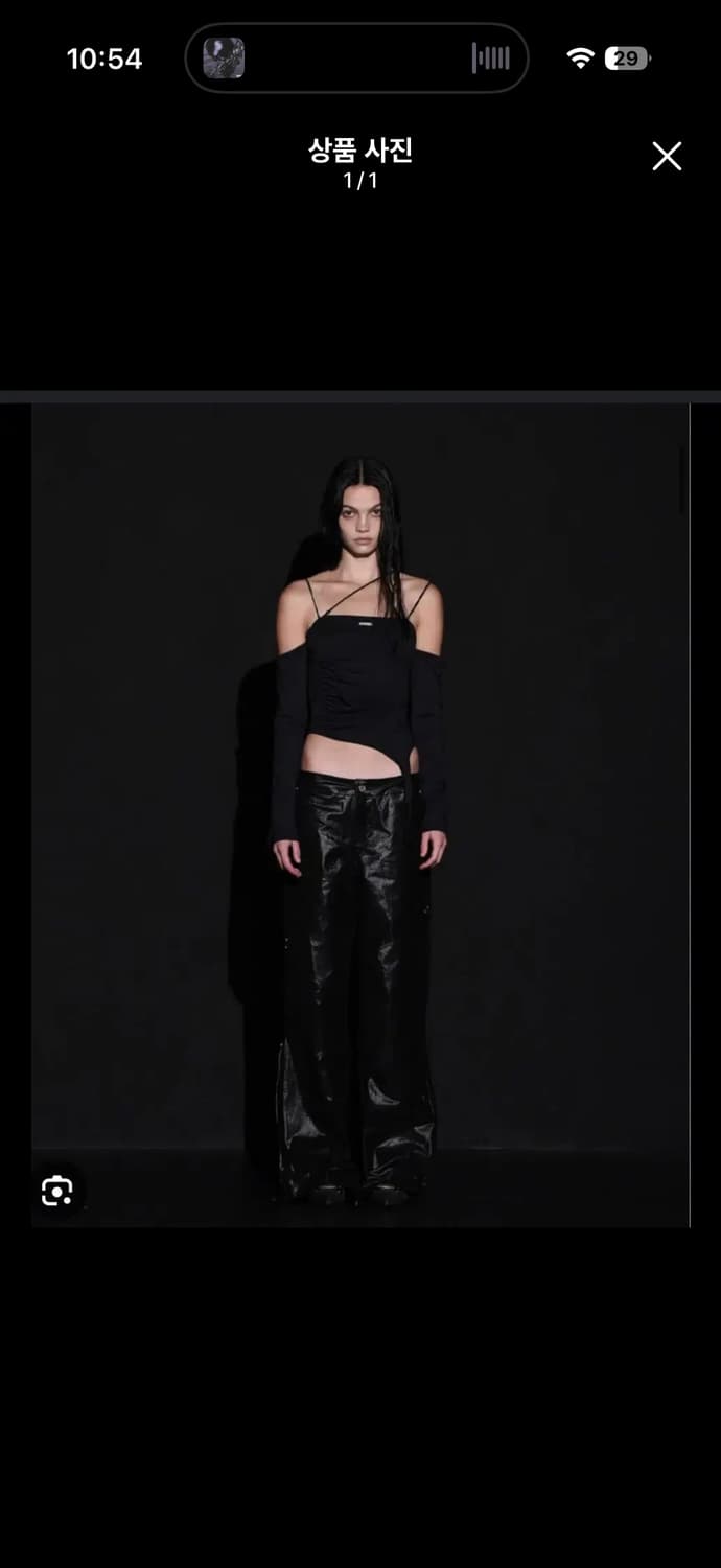 보헤미안서울 오블리크 아일렛 지퍼 팬츠 레더 코팅 oblique eyel 상품이미지1