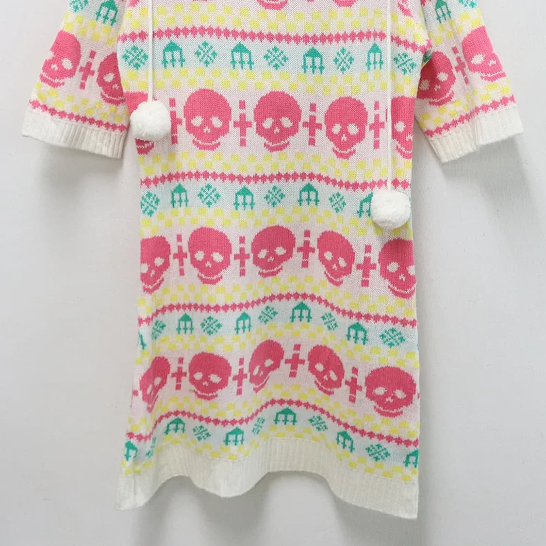 JE VOUDRAIS 스컬 후드 반팔 니트 원피스 61308 상품이미지4