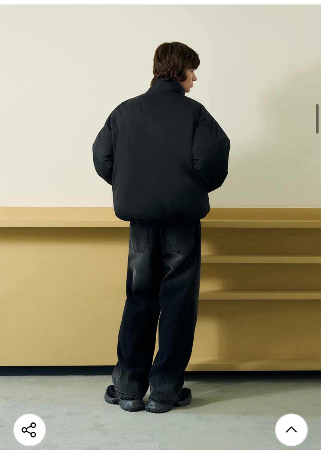 (새상품)(XL) 드로우핏 미니멀 푸퍼 다운 점퍼 패딩 [BLACK] 상품이미지4