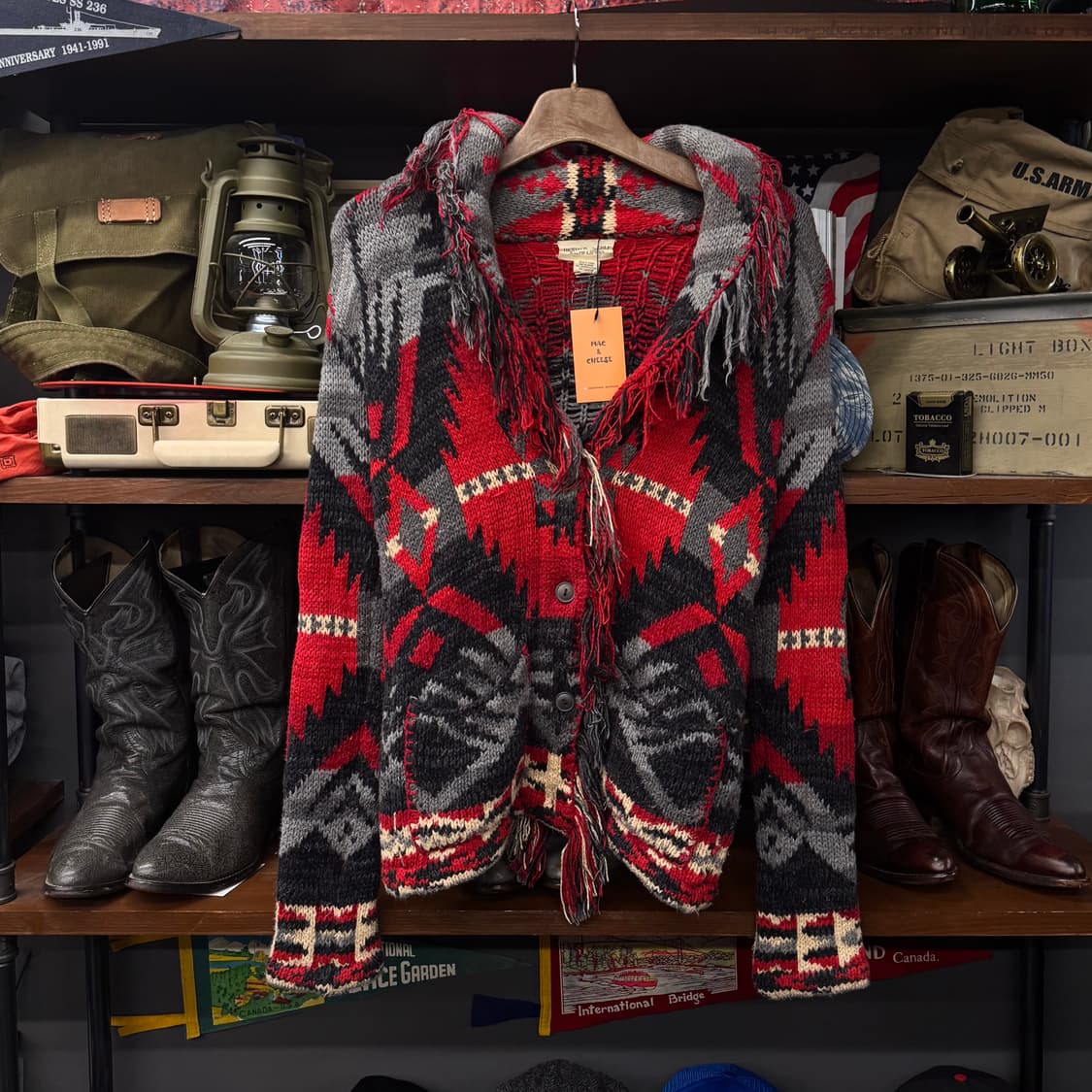 00s 데님앤서플라이 by 랄프로렌 아즈텍 프린지 니트 가디건 N44 상품이미지1