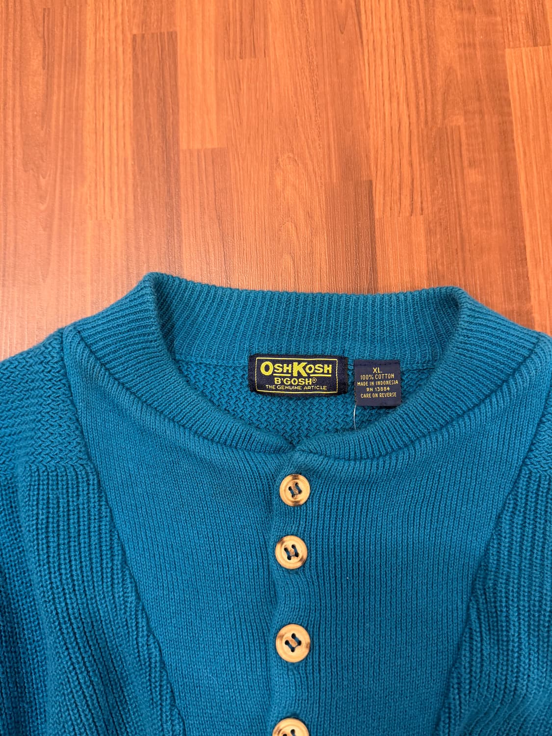 90s Oshkosh 오시코시 5버튼 코만도 헨리넥 니트 스웨터 상품이미지10