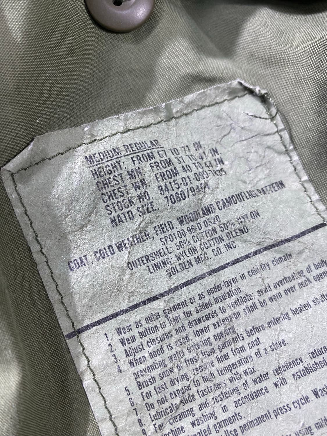  [US M] 90s U.S.ARMY 미군 우드랜드 M65 필드자켓 상품이미지8