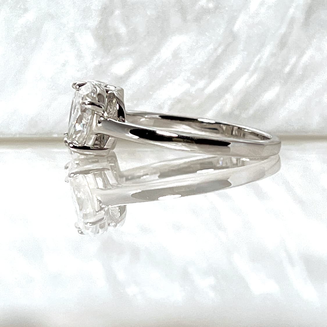 *새상품* 모이사나이트 페어 앤 에머랄드 컷 트윈스 은반지 상품이미지3