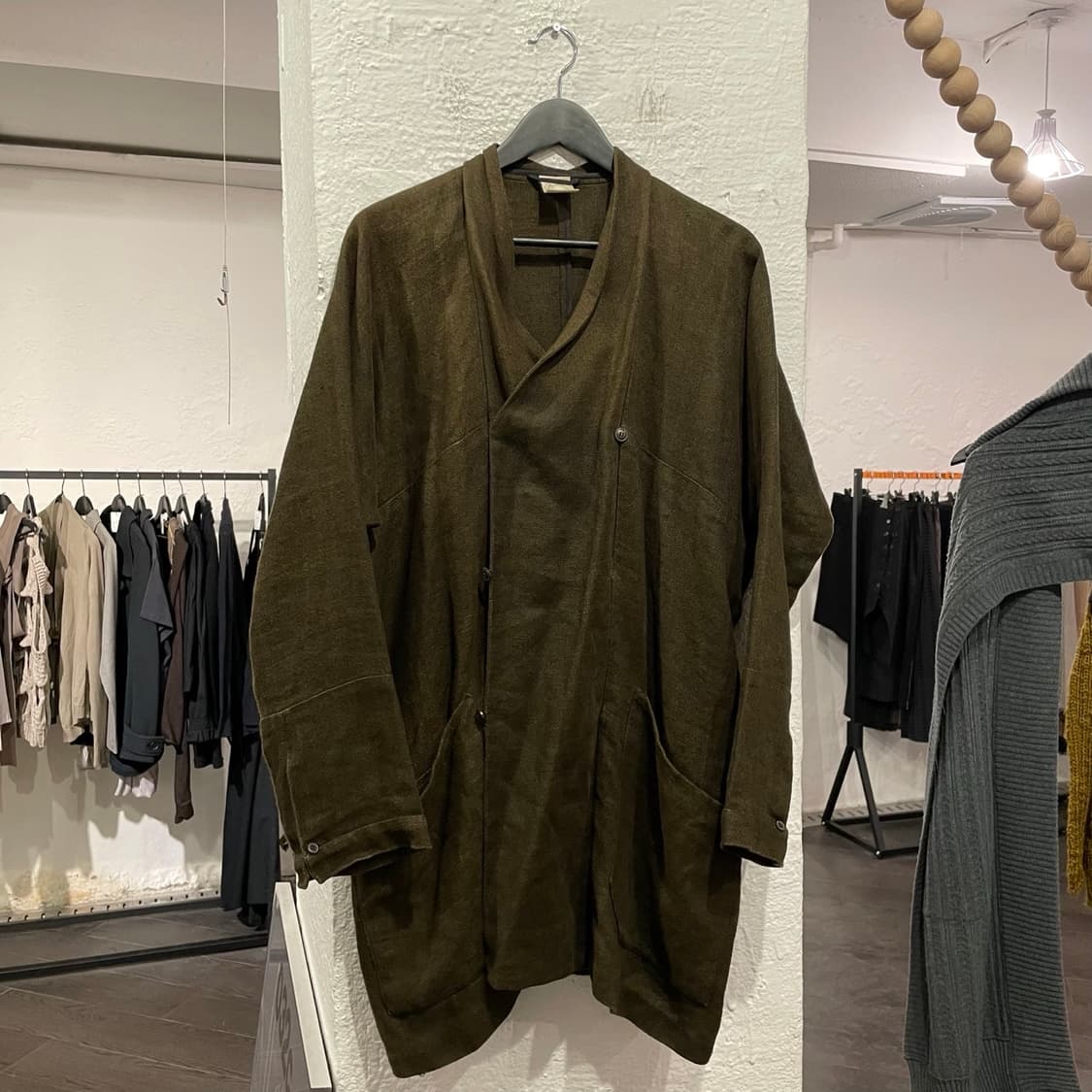 얀얀반에쉐 히든버튼 헴프 코트 상품이미지1