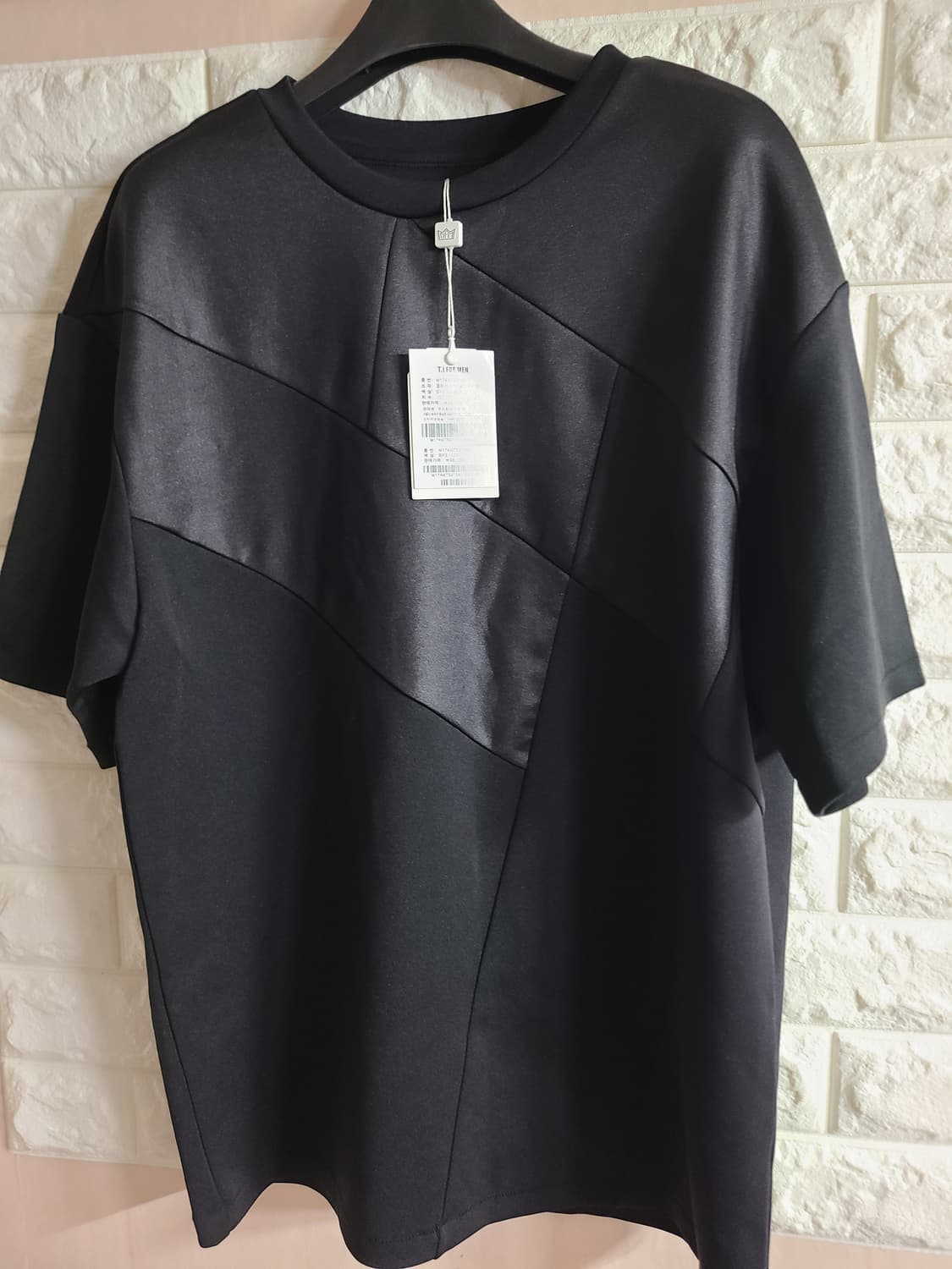 T.I FOR  MEN 블랙 배색 반팔 티셔츠(100) 상품이미지1