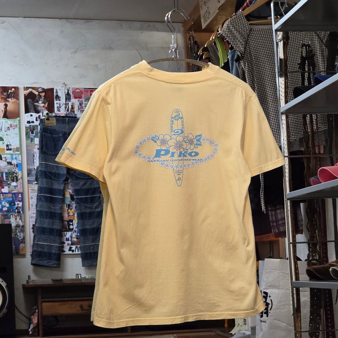 JPN 피코 블루 레터링 연노랑 반팔 상품이미지1