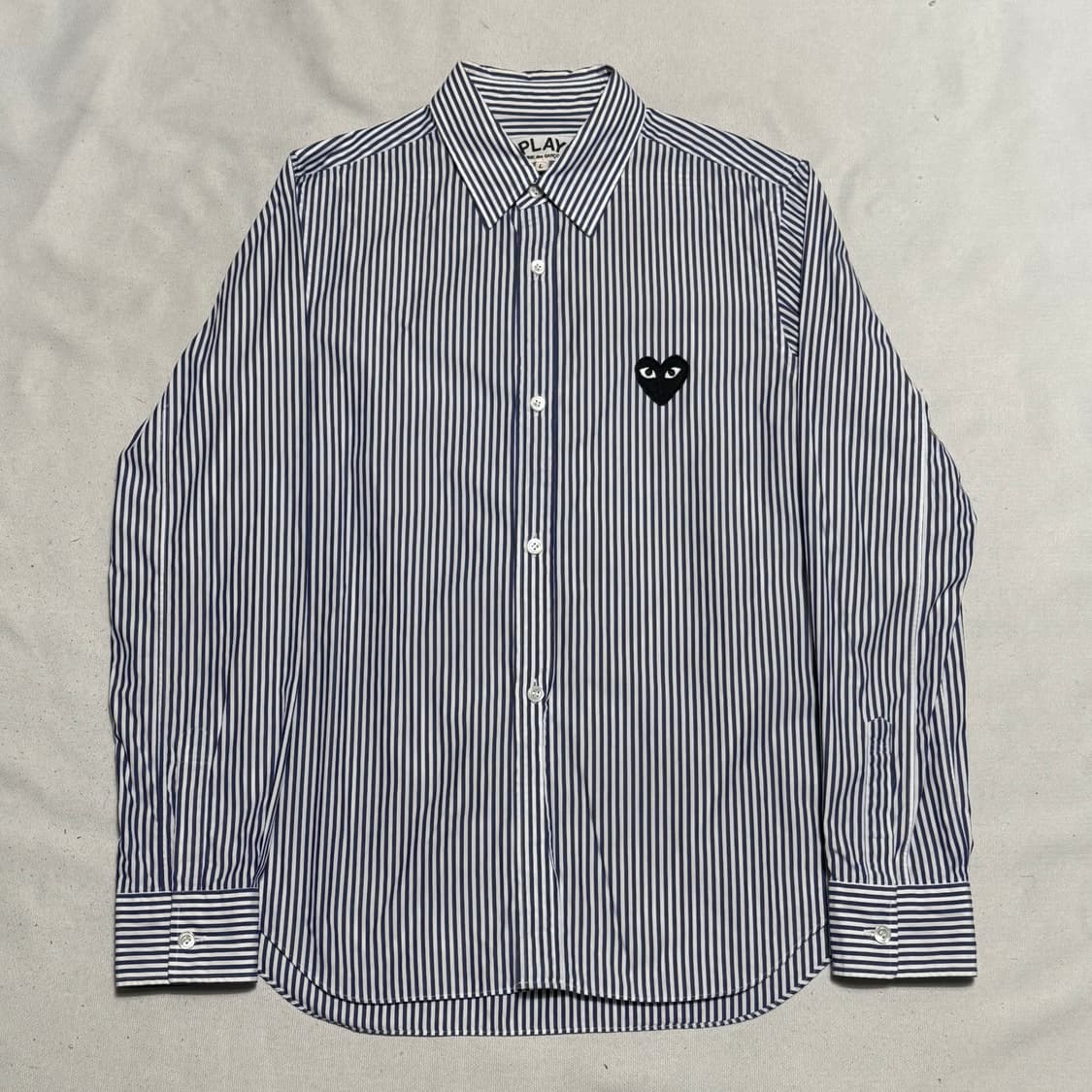 L 꼼데가르송 블루 스트라이프 셔츠 상품이미지2