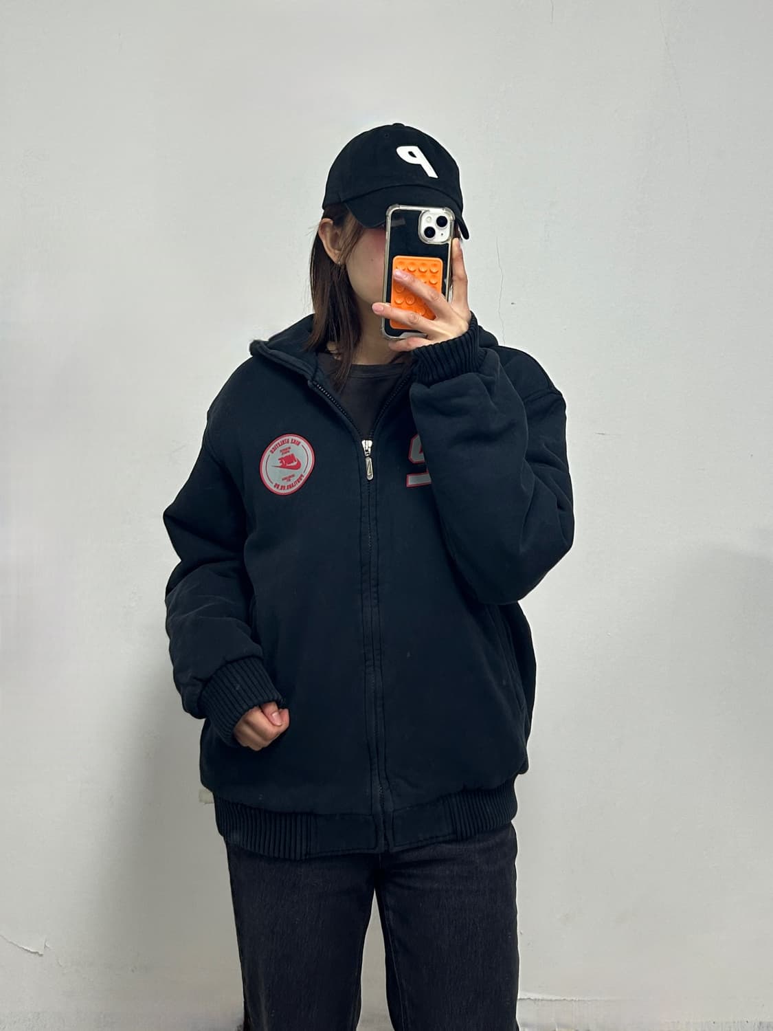 00s 나이키 포틀랜드 누빔 후드 점퍼 블랙  상품이미지1