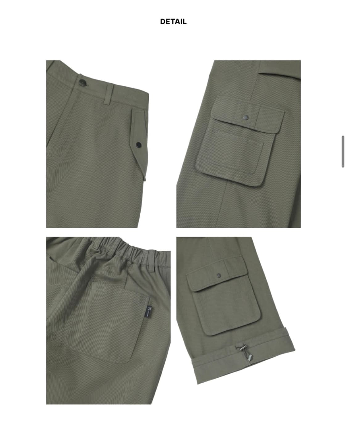 (L) 레더리 하프 밴딩 코튼 카고 팬츠 [KHAKI] 판매 상품이미지7