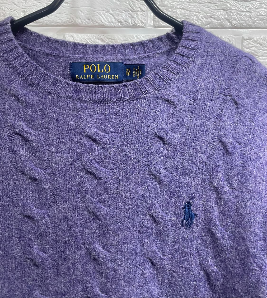 정품 폴로랄프로렌 케이블니트 XS 울100꽈배기니트:) 상품이미지2