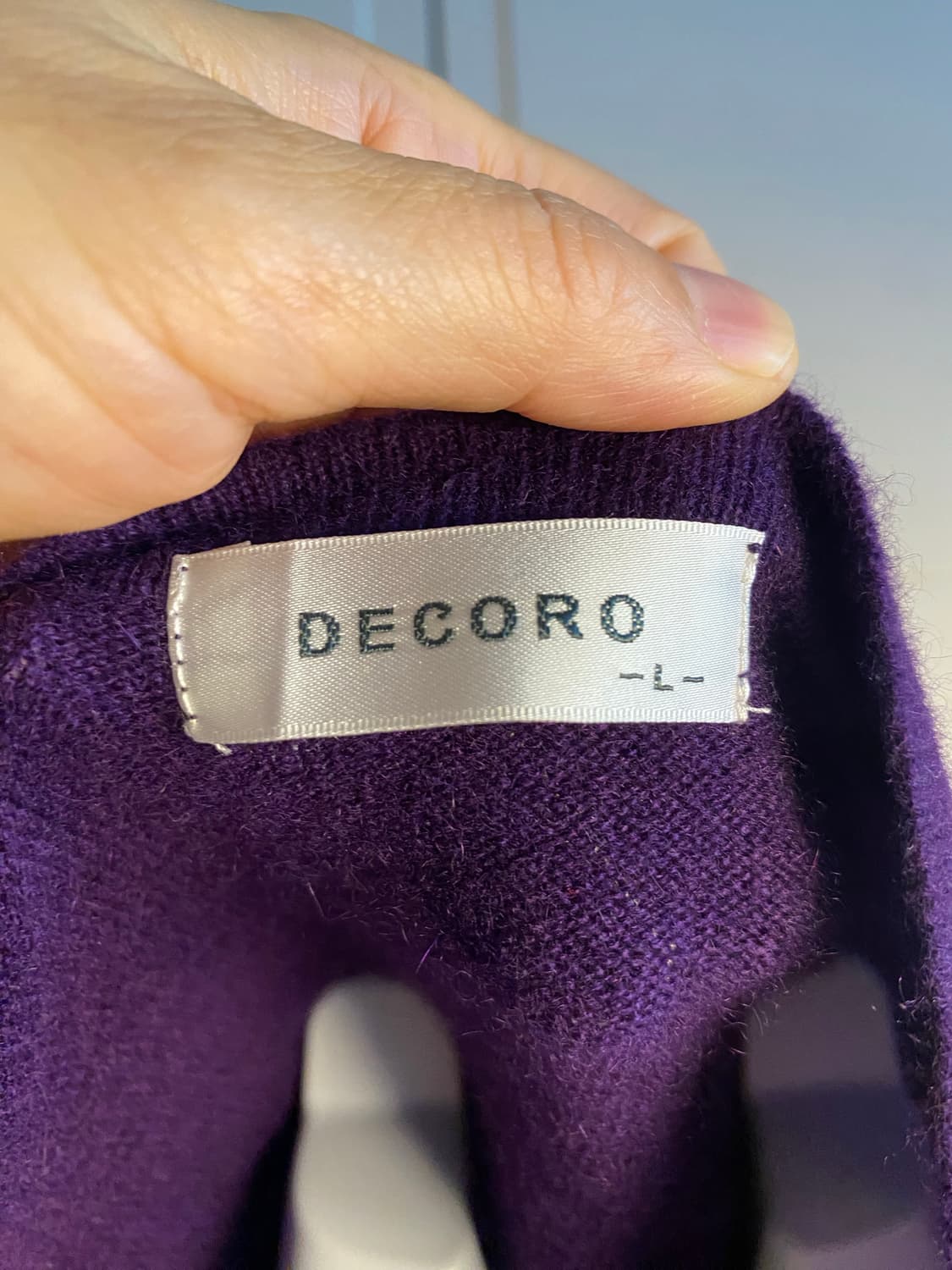 DECORO 캐시미어 100%가디건 퍼플 L 상품이미지10