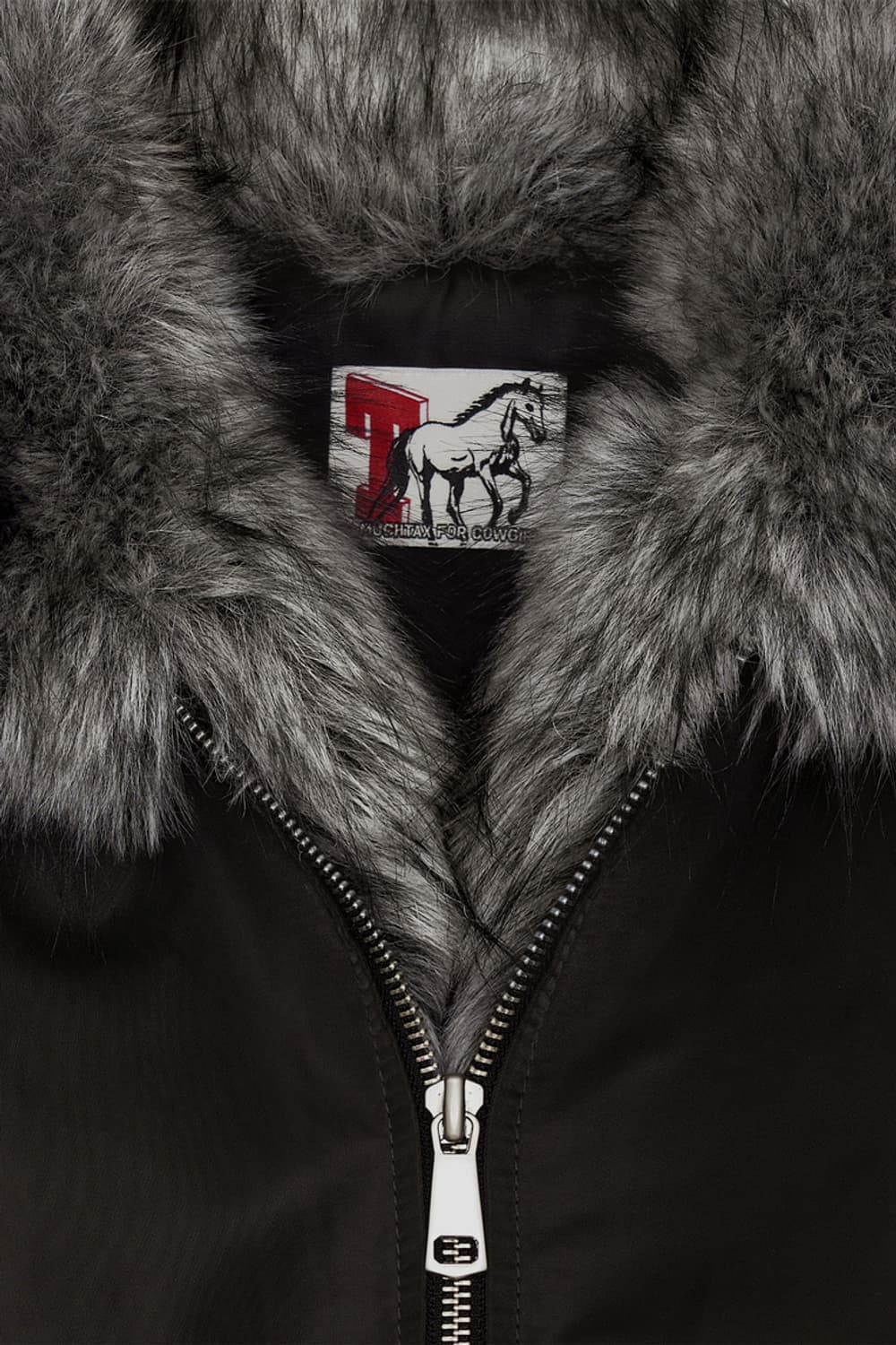 투머치택스 FAUX 퍼 봄버자켓 챠콜 S 상품이미지7