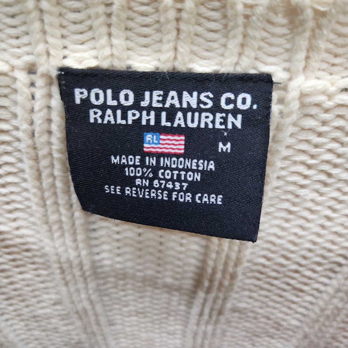 폴로진스 빅로고 성조기 골지 코튼 니트 M(S~M) 상품이미지5