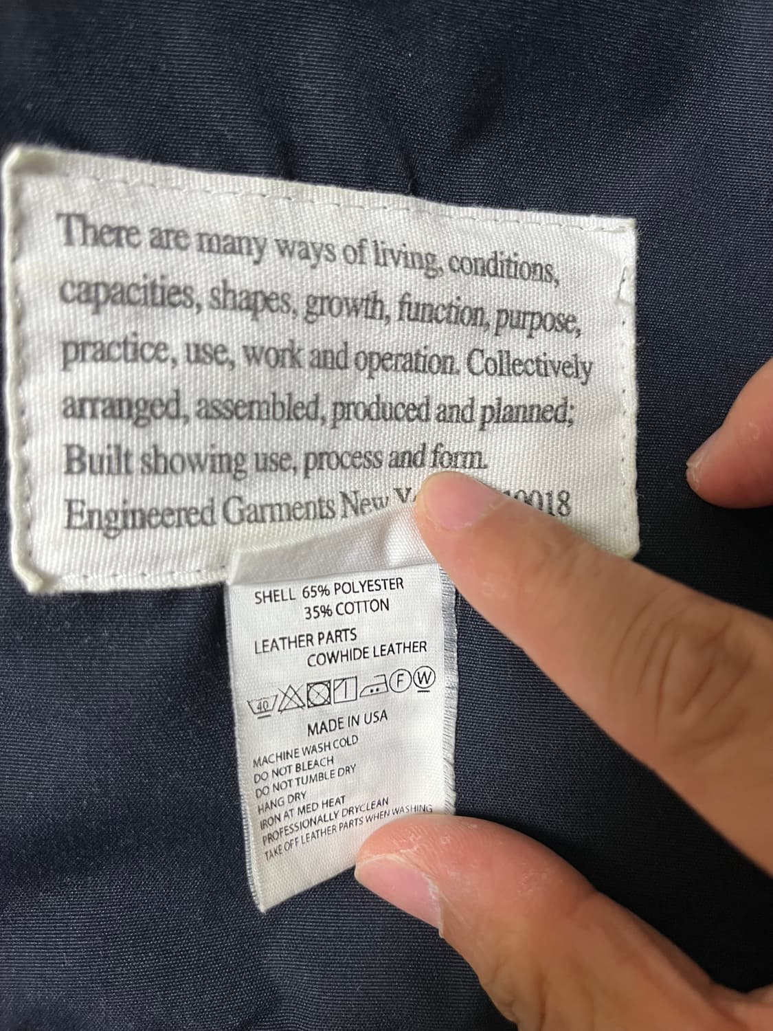 엔지니어드가먼츠 아틀란틱파카 다크네이비 S 상품이미지5