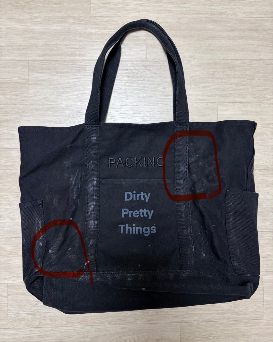 로스트타운서플라이 x 패킹 dpt 토트백 블랙 상품이미지4