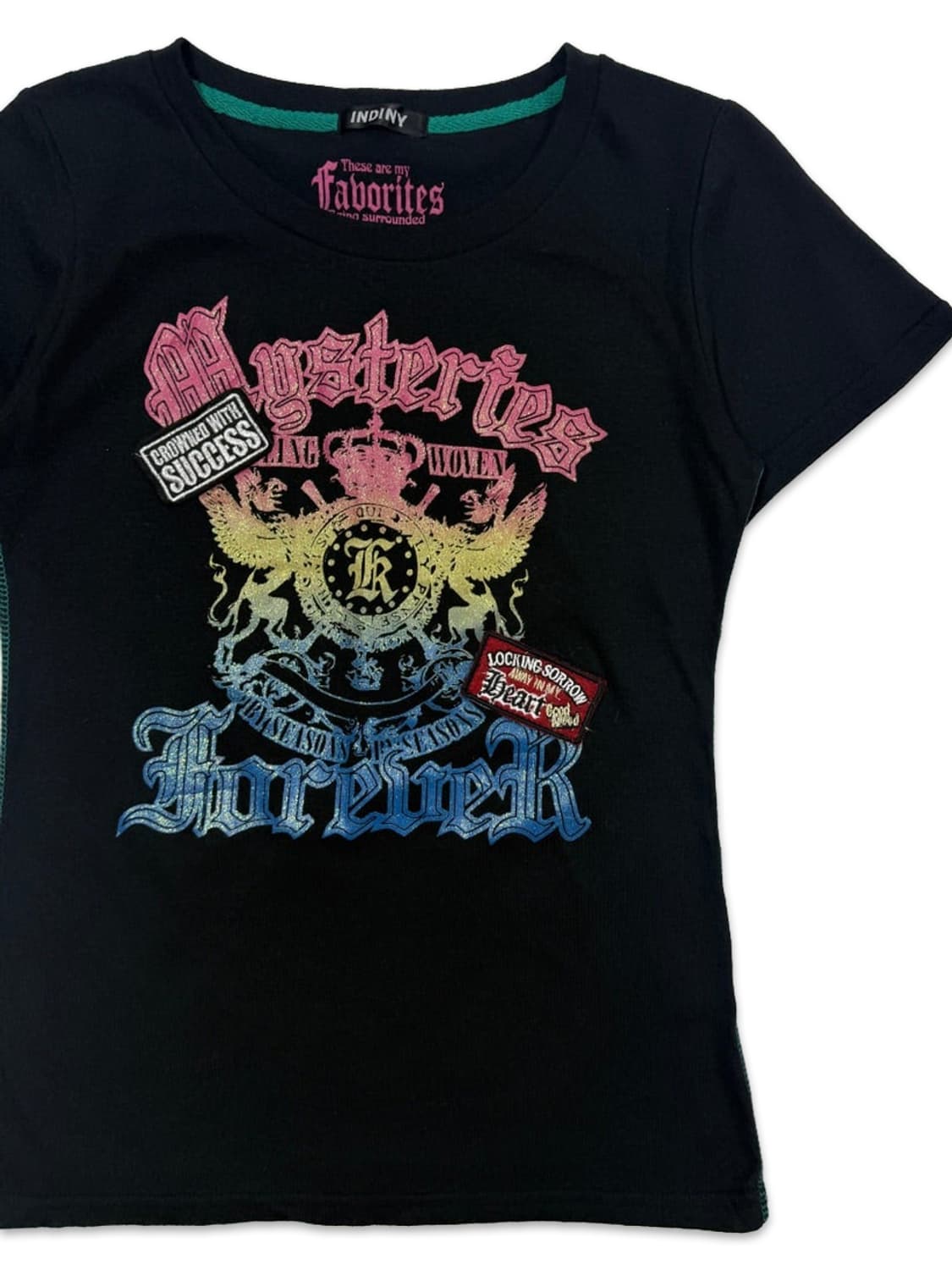 빈티지 블랙 레터링 슬림 반팔티 상품이미지2