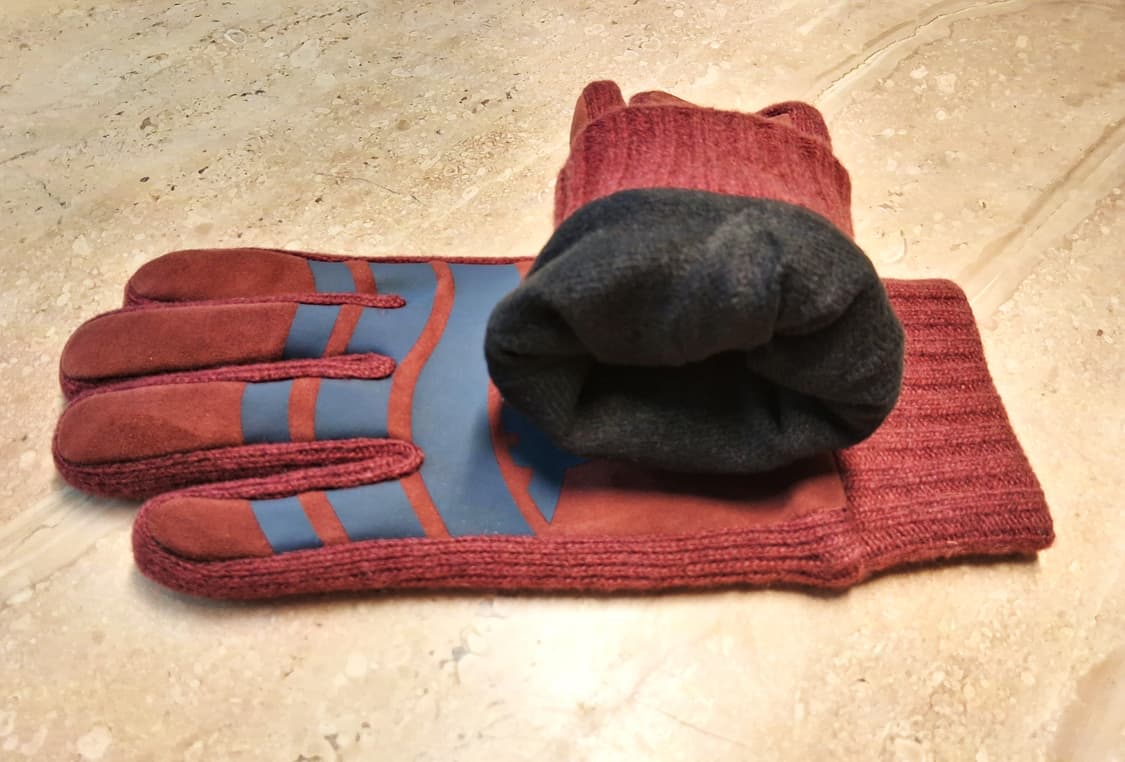 비비안 웨스트우드 스웨이드 니트 콤비 남성용 장갑 / 와인 (새상품) 상품이미지8